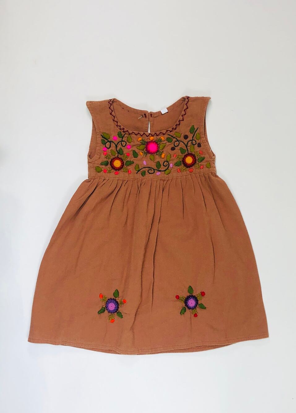 SUMMER HAND EMBROIDERED GIRLS BOHO DRESS SIZE 2/3